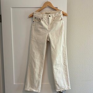 Madewell Straight Leg Jeans in Off-White/Cream